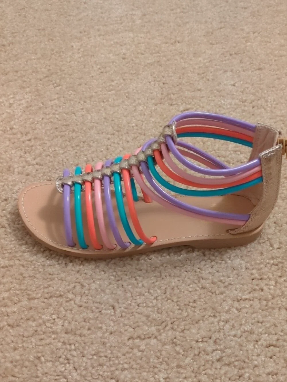 Mix No. 6 Lavender, Teal, Coral and Pink Strappy Sandals
